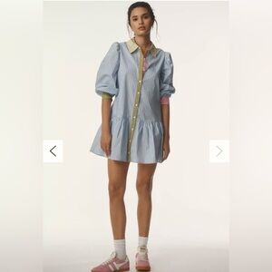 English Factory Long-Sleeve Mini Shirt Dress